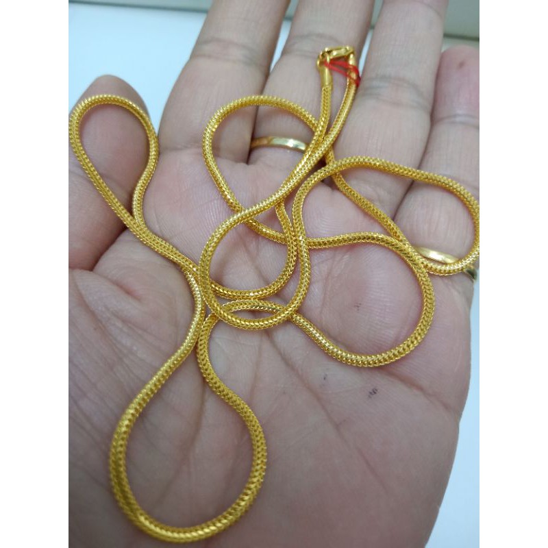 916 Pandora Solid Gold Chain Rantai Leher Padu Emas 916黄金龙链 Shopee Malaysia
