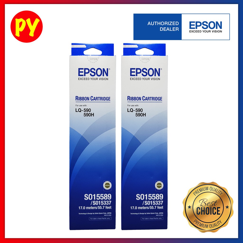 Epson 100 Original LQ590 Ribbon LQ590 II LQ 590 S015589 / S015337 (X2
