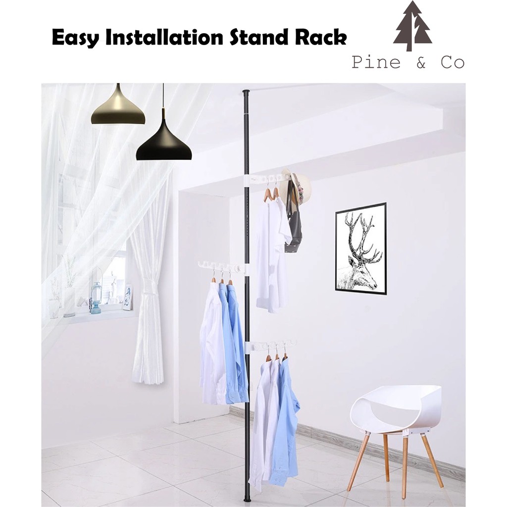 10038 Indoor Floor Standing Ceiling Height Adjust Garment Laundry