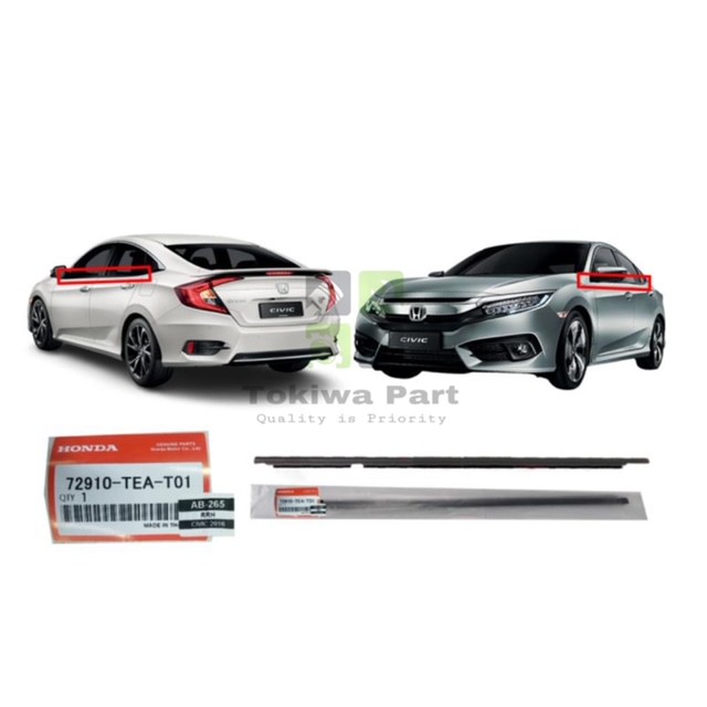 Original Civic FC TEA Door Moulding Honda Civic TEA Lining Rubber Outer