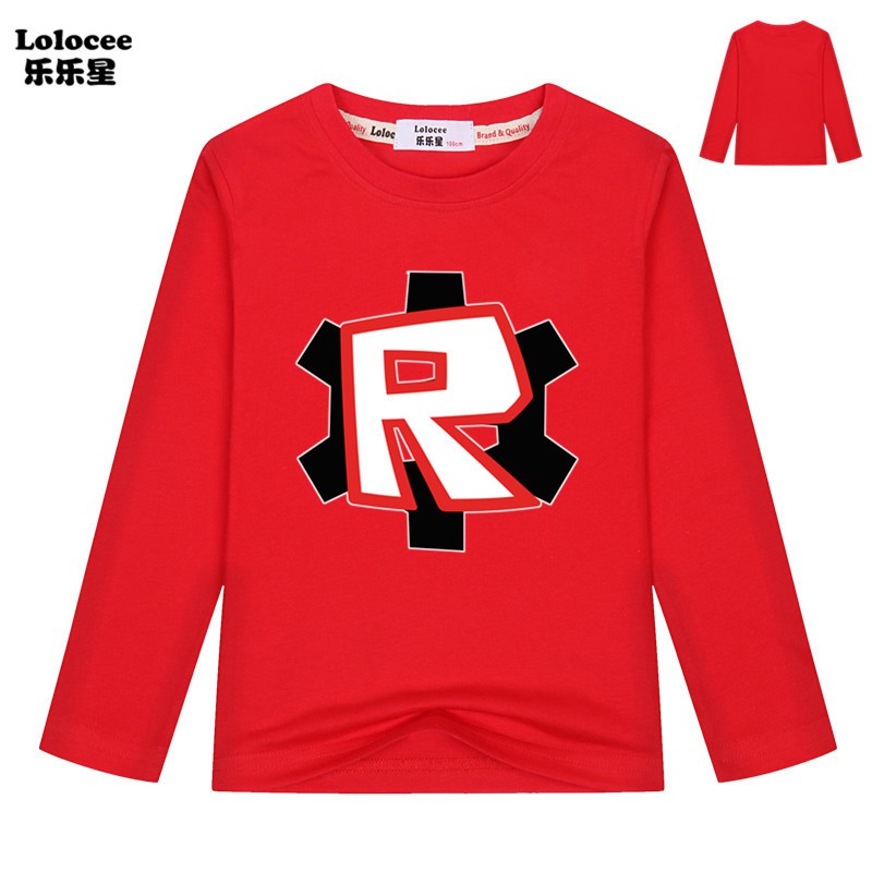 Boys Roblox Video Game R Print Comfortable Outdoor Black Long Sleeve T Shirts Shopee Malaysia - ready stockkids boys roblox character head video game