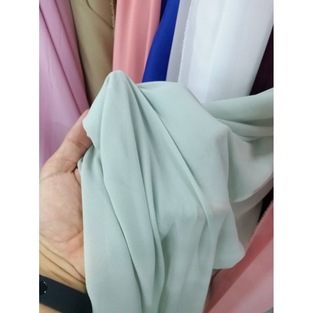 Kain Chiffon Georgette Bidang 60 Dusty Green Code 136 Kain Chiffon Georgette Bidang 60 Dusty Green Code 136