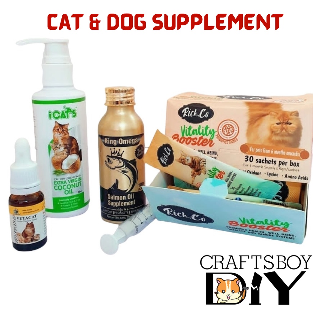 Rich.co Vitality Booster Vitamin Powder Cat Coconut Oil King Salmon Oil