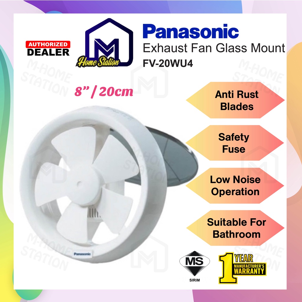 Panasonic Glass Mount Exhaust Fan (6"/8") FV15WU4 FV20WU4 FV20WU403V
