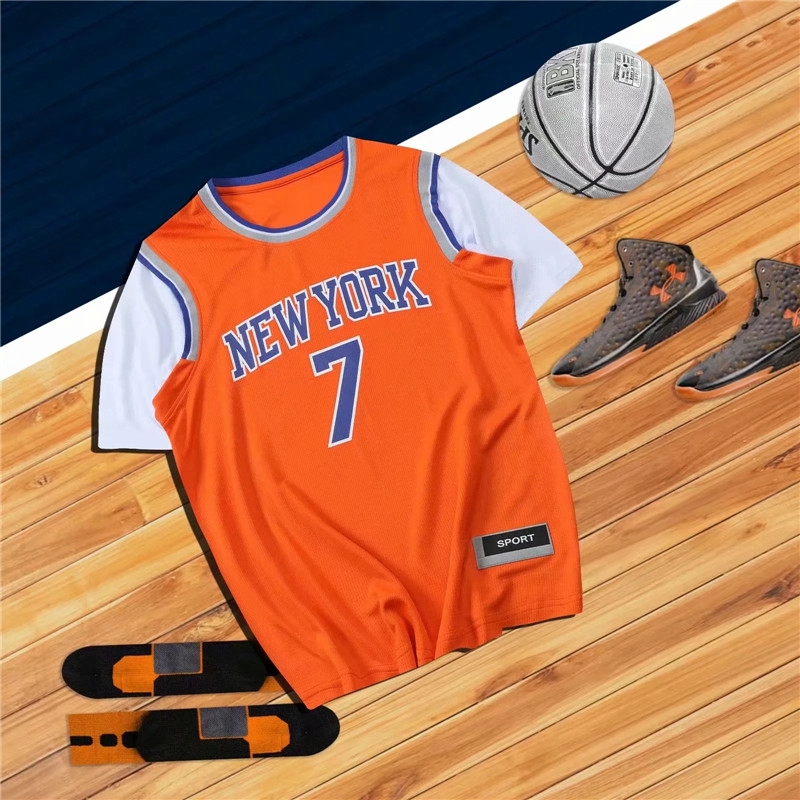 blue and orange basketball jersey