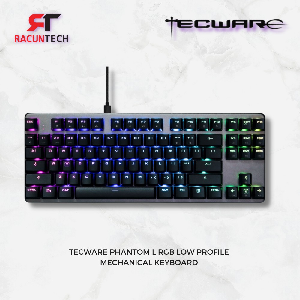 TECWARE PHANTOM L RGB LOW PROFILE MECHANICAL KEYBOARD BLUE/BROWN/RED