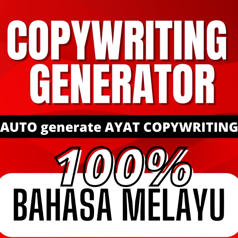 Software CopyWriting Generator!! BUAT SENDIRI BILA BILA MASA! SIAP DALAM 1 MINIT SAHAJA!