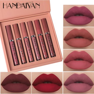[MALAYSIA READY STOCK] The Beauty Street HANDAIYAN 6in1 Matte Liquid Lip Gloss Set Creamy-Matte Shimmer Lipstick Kit