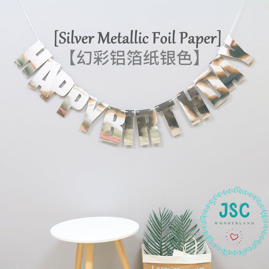Happy Birthday Metallic Foil Paper Banner Birthday Banner For Birthday