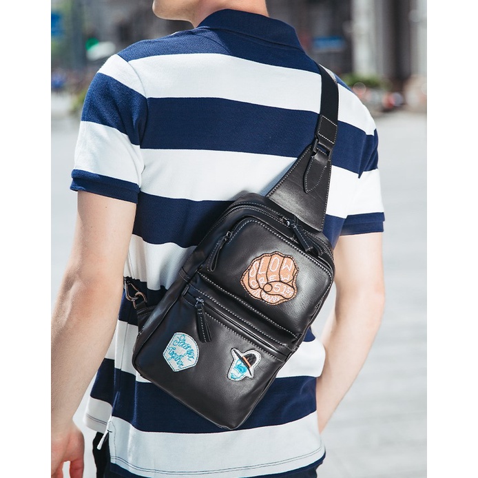 Hush Puppies 2022SEP - Hip Hop Badges Sling Bag for men | Shopee Malaysia