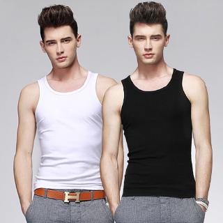 Men Sports Vest Sleeveless Elastic Fitness Bodysuit Plain Color Casual Summer Cotton Tank Undershirts