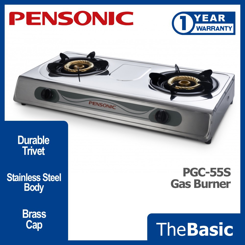 Pensonic 2 Brass Cap Burner Dapur Gas Stove Cooker Pgc 55s Pgc55s Shopee Malaysia