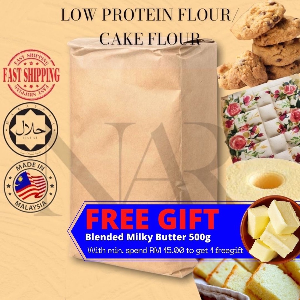 [1kg] Low Protein Flour / Nisshin Violet Japanese Cake Flour / Cake Flour / Tepung Kek Premium