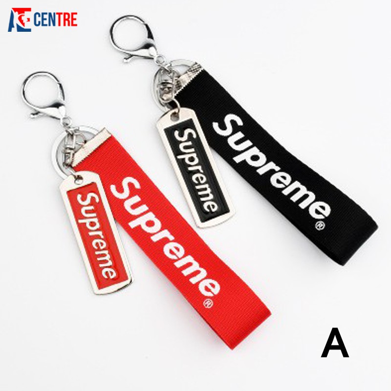 Supreme 14SS Metal Tag Plate Keychain 赤 - キーホルダー