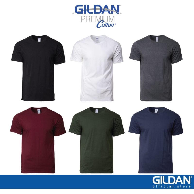 Download Gildan Unisex Adult Plain Round Neck Premium Cotton T ...