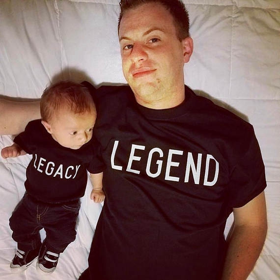 I Legacy Me Lenend Father Son T Shirt Daddys Boys Son Girls Daughter Clothes Summer Family Matching Shirt Casual Fashion