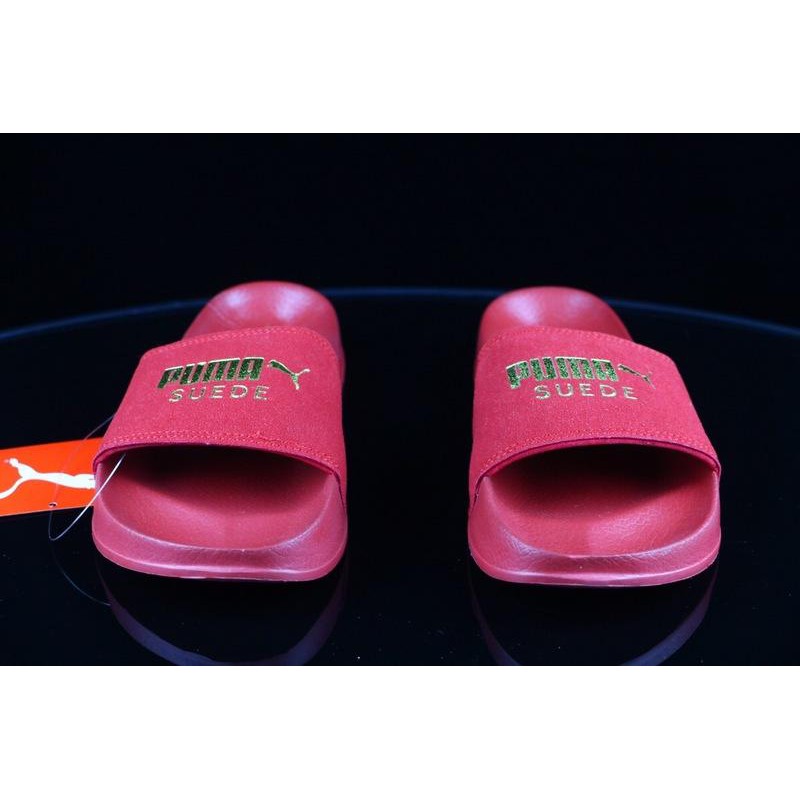 puma suede slides red