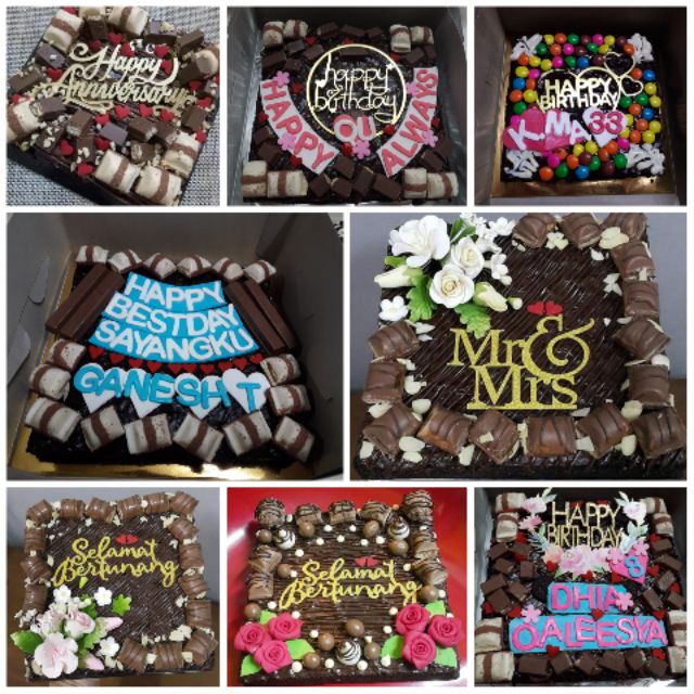 Brownies Nutella Mixed Nut Dip N Dip Birthday Anniversary Wedding Surprise Shopee Malaysia