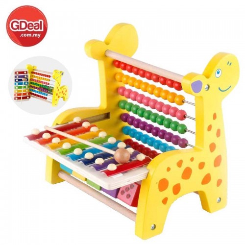 Deer Wooden Rack Children Music Xylophone Toys Musical Instruments Color Music