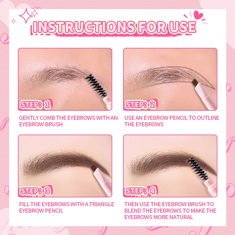 Quality Multi Bayfree Double Triangle Definer Eyebrow Pencil Waterproof Must - Image 2
