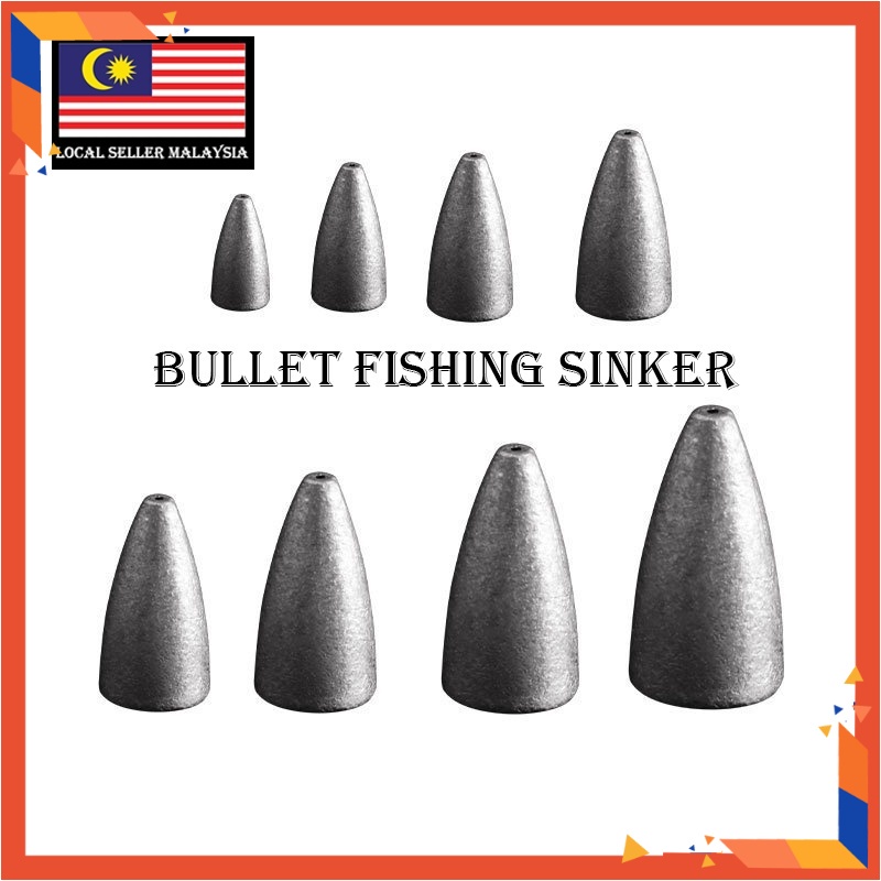 Bullet Fishing Sinker Lead Fishing Sinker Jig head Batu Ladung Pancing ...