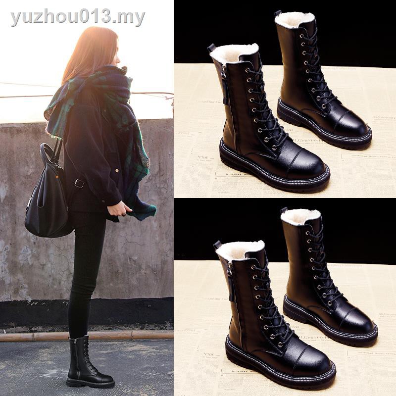 fashion waterproof mid height heel boots