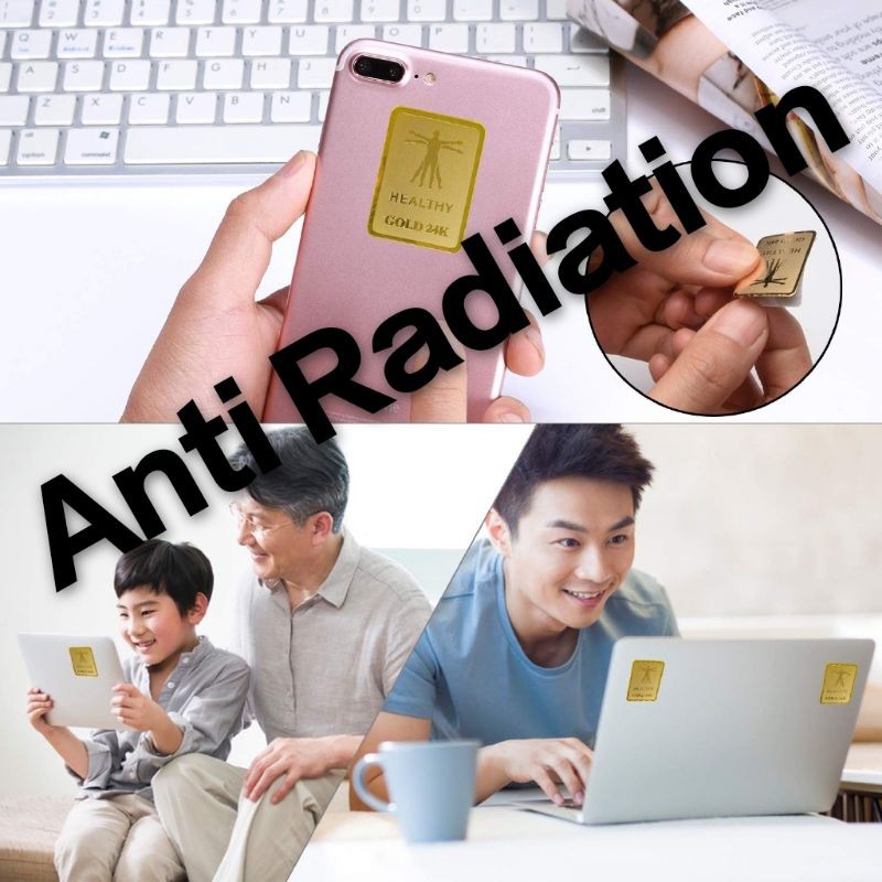 100% Ori 24K Gold Healthy Scalar Energy Stickers EMR Protection Anti ...