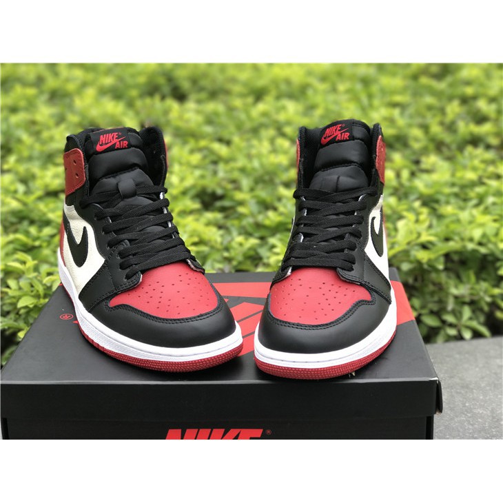 jordan 1 bred toe 2018