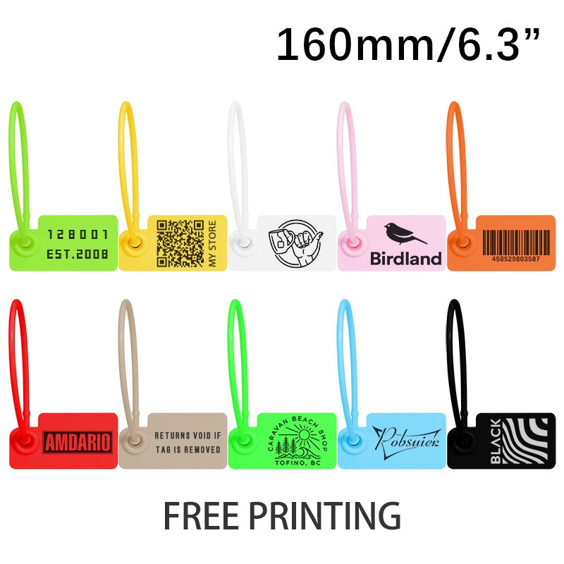 100pcs Custom Hang Tag Plastic Garment Retail Security Clothing Bag Merchandise Shoe Product Logo Lables Tags 160-1mm