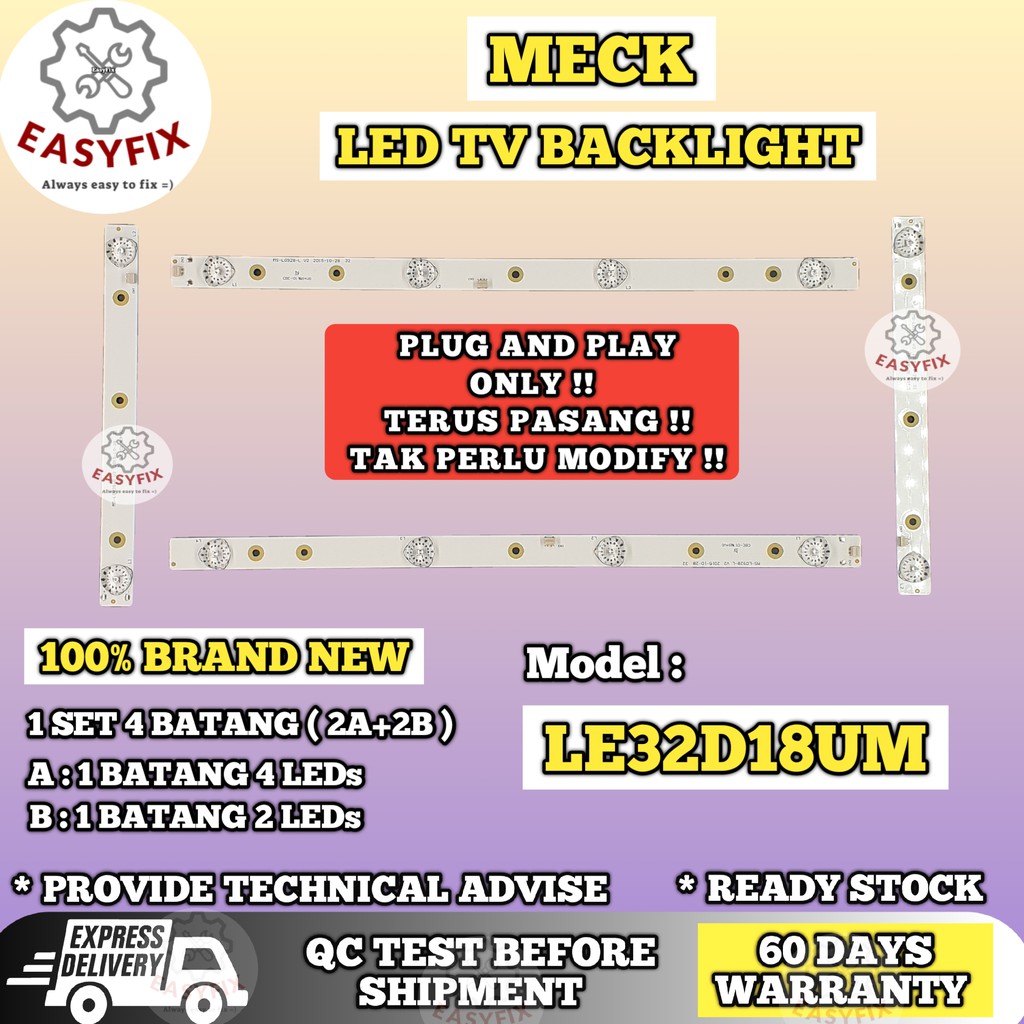 ( NEW ) LE32D18UM MECK 32 INCH LED TV BACKLIGHT ( LAMPU TV ) LE32D18 MECK BACKLIGHT