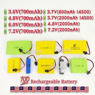 8.4V(2000mAh)7.2V(2000mAh)6.0V,4.8V 3.7V(2000mAh/14500) Bateri Kereta Control Rc Car Rechargeable Battery USB Charger
