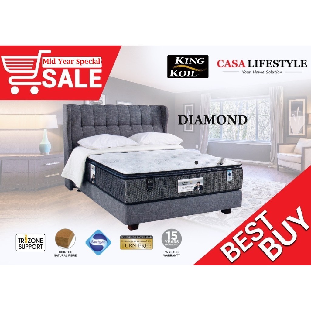 Free Delivery King Koil Diamond Mattress Tilam King Queen Supersingle Single 15 Years Warranty Shopee Malaysia