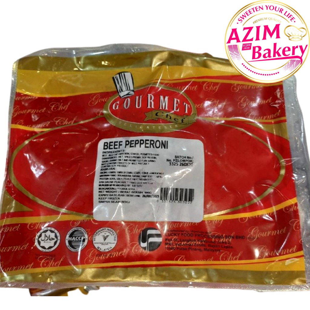 (NO COD,ONLY ONLINE PAYMENT)Gourmet Chef Pepperoni 500g | 1kg | Chicken Pepperoni | Beef Pepperoni (Halal) by Azim Baker