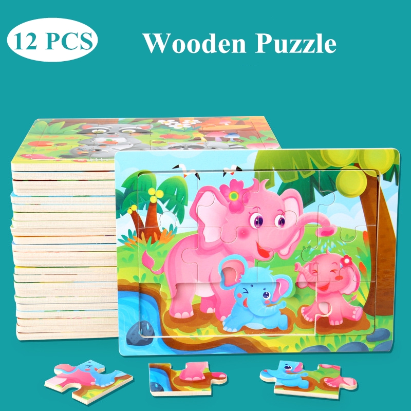 wooden animal jigsaw puzzle educational toy gift iron box for baby kids q mecanizaciones aeronauticas sa