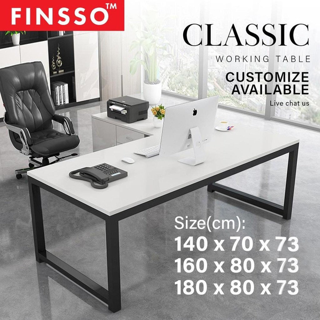 FINSSO : 140CM/160CM/180CM Designer Office Table