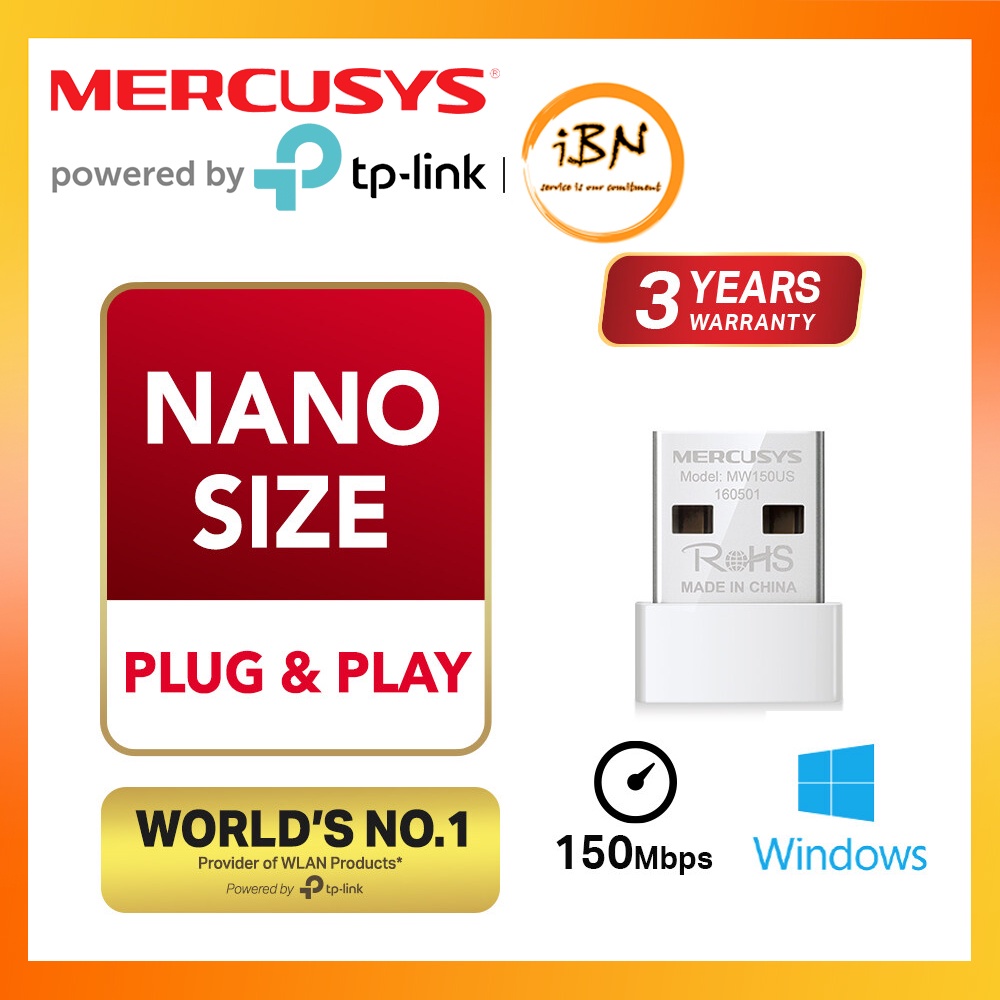 Mercusys (Powered by TP-Link) Wireless N150 Nano USB Wireless WiFi Adapter  MW150US (TP LINK WI-FI) | Shopee Malaysia
