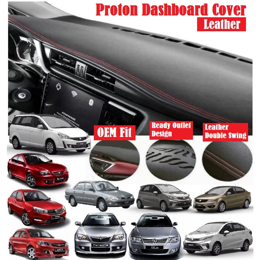 PROTON Car PU Leather Dashboard Cover Car Dashmat Non Slip Mat Anti