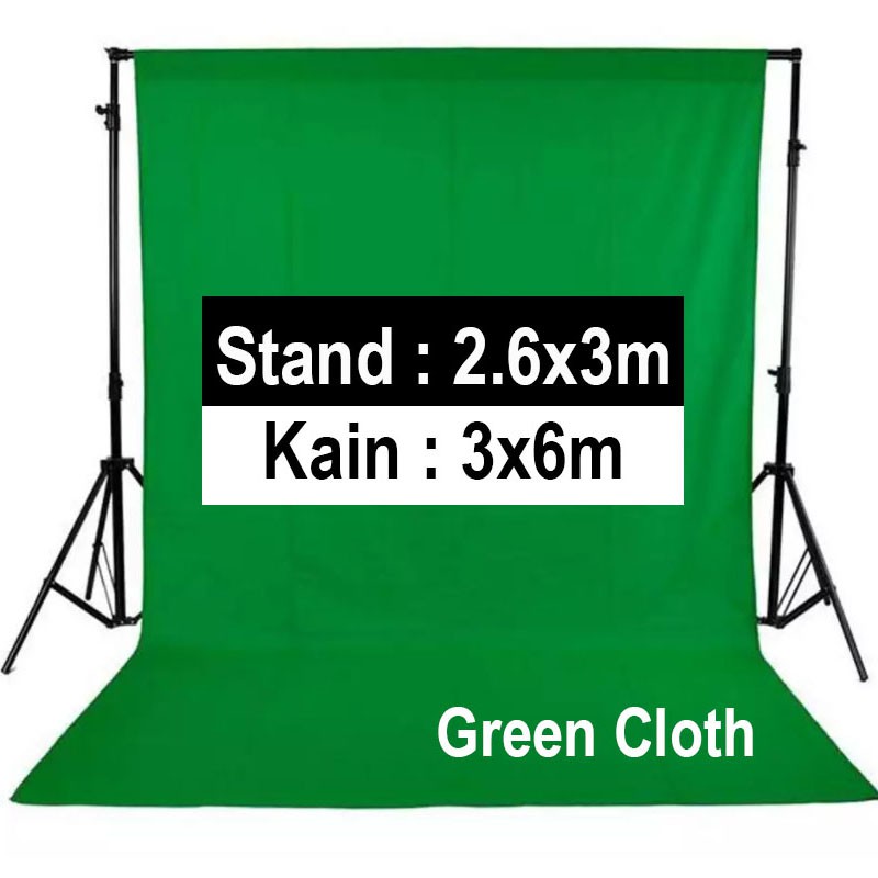 Green Screen Backdrop Muslin Cloth Studio Background Kain Belakang Photo Camera 3meter Stand Chroma Key Back Screen Shopee Malaysia