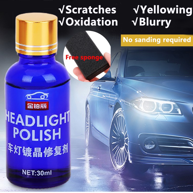 （STOCK）30ML Car Headlight Repair polish Protection kits Car Headlight Lamp Scratch Restoration Polish Liquid Tool Kit