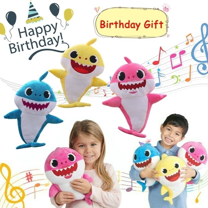 32cm Soft Doll Baby Shark toy with Music Sound Cute Animal Plush Singing English