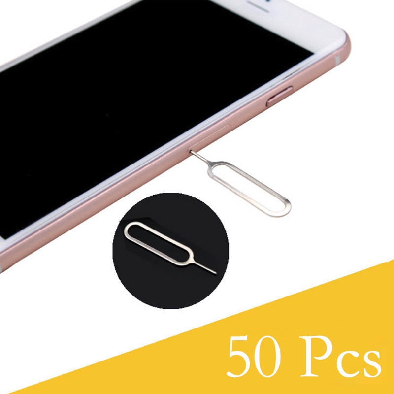 50pcs Sim Card Tray Remover Eject Ejector Pin Key Tool for iPhone Samsung iPad 
