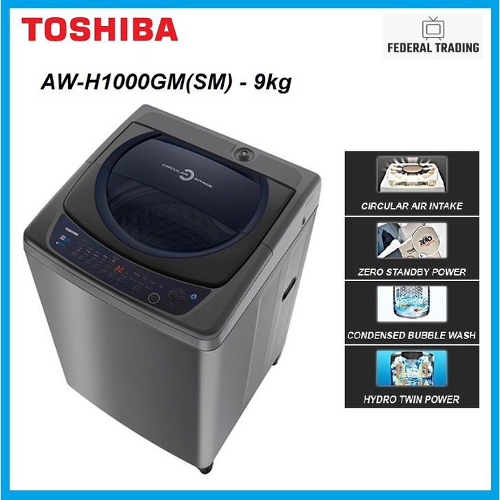 Toshiba Washing Machine 9kg AWH1000GM(SB) AWH1000GM AWH1000 Shopee