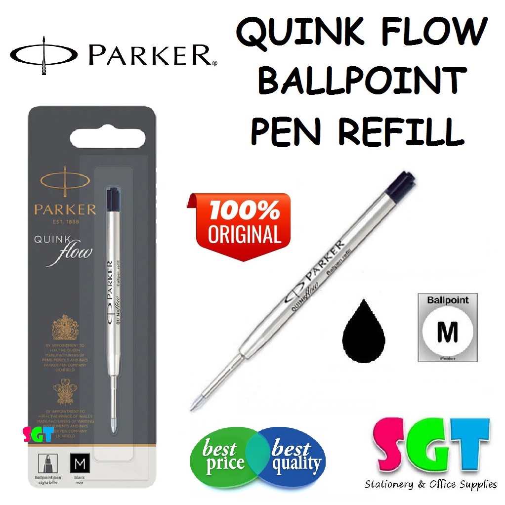 FINE And MEDIUM POINT Genuine Parker Ball Pen Ballpoint Ink Refill Quink Flow 
