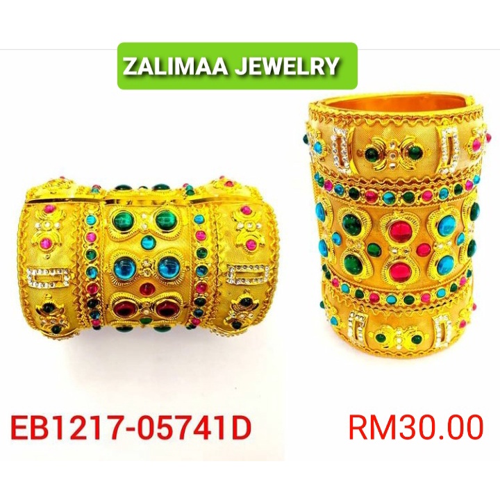 BISA COD ZALIMAA ACCESSORIES GELANG TABUNG JHUMKA EMAS KUNINGAN NIKAH BOLLYWOOD INDIA BRIDAL BANGLE WEDDING EB1217-05741