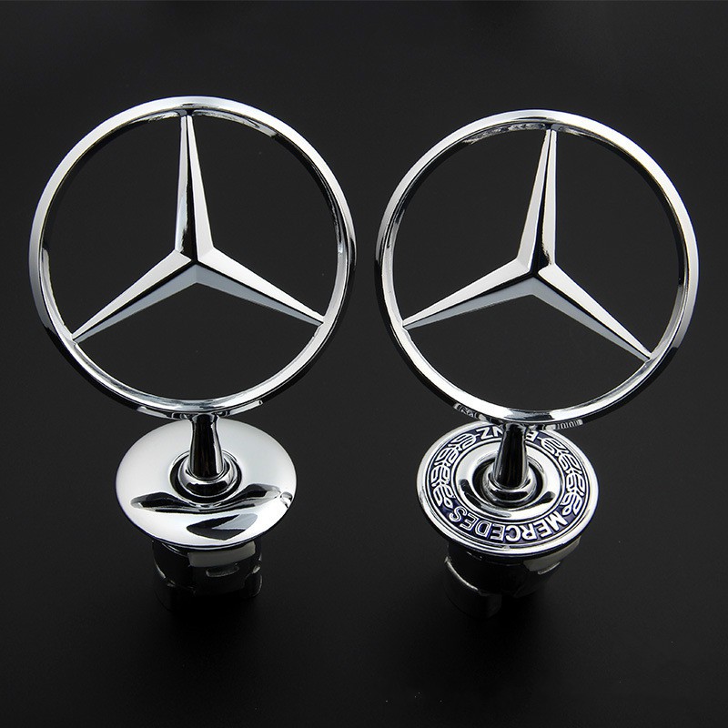 Mercedes BENZ Hood Badge Head Emblem SPRING MOUNTED W124 W123 W126 W201 ...