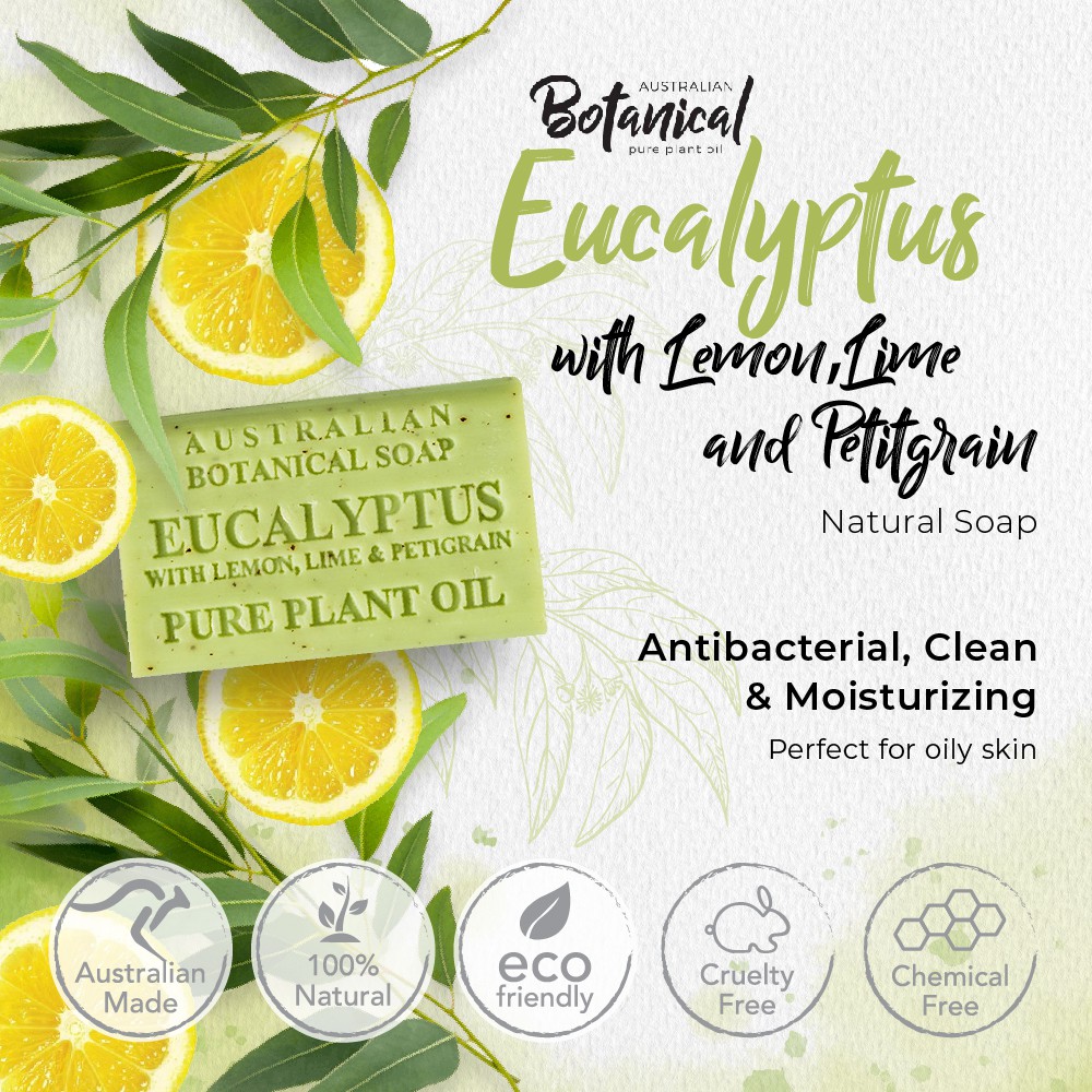 Australian Botanical Soap Eucalyptus with Lemon Lime Petitgrain