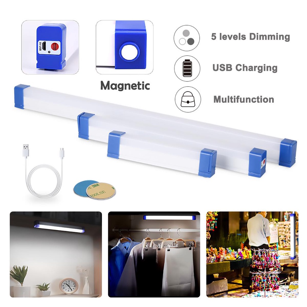 T5 Lampu Tube Light Usb Battery Rechargeable Emergency Light Camping Outdoor Activity Long Last Magnet 17 32 52 Cm