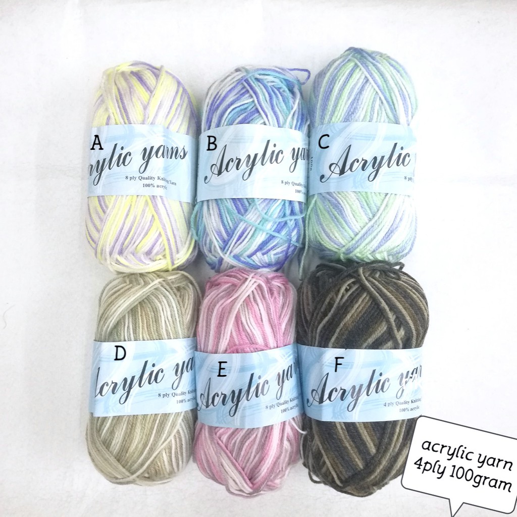 Benang kait mix knitting yarn 100 acrylic yarn 4 ply Benang kait mix knitting yarn 100 acrylic yarn 4 ply