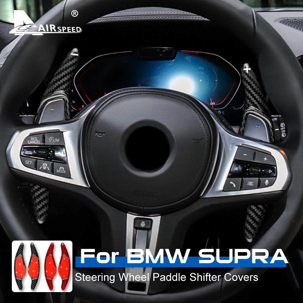 Real Carbon Fiber for BMW G20 G30 F90 M5 G01 G02 G32 G15 SUPRA Interior Trim Steering Wheel Paddle Shifter Cover Sticker