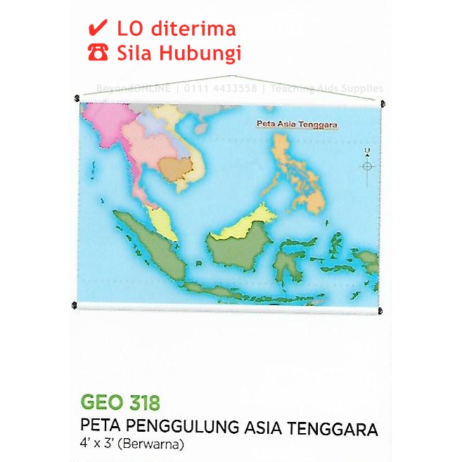 Peta Penggulung Semenanjung M Sia Sabah Sarawak M Sia Asia Tenggara Dunia 4 X 3 Berwarna Durable For School Use Shopee Malaysia